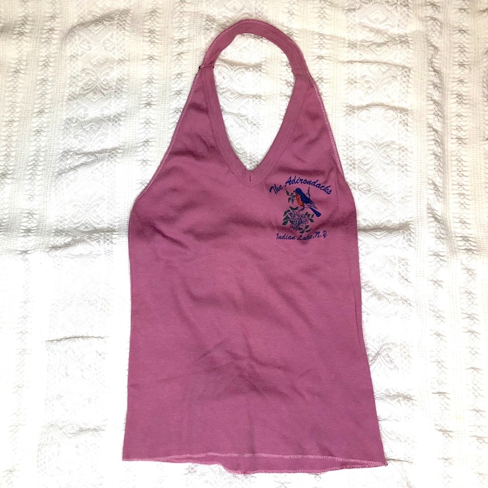 Cute Halter Top - Repurposed Vintage T-shirt